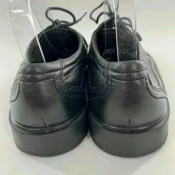 Ecco mens oxfords size 44 black leather lace up square toe - Picture 3 of 12